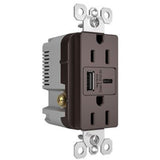 Dark Bronze Radiant 15A Tamper Resistant Ultra Fast USB Type A/C Outlet by Legrand Radiant