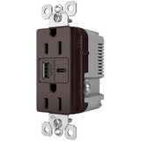 Dark Bronze Radiant 15A Tamper Resistant Ultra Fast USB Type A/C Outlet by Legrand Radiant