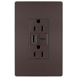 Dark Bronze Radiant 15A Tamper Resistant Ultra Fast USB Type A/C Outlet by Legrand Radiant