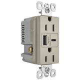 Nickel Radiant 15A Tamper Resistant Ultra Fast USB Type A/C Outlet by Legrand Radiant