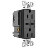 Black Radiant 15A Tamper Resistant Ultra Fast USB Type C/C Outlet by Legrand Radiant