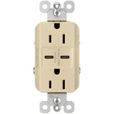 Ivory Radiant 15A Tamper Resistant Ultra Fast USB Type C/C Outlet by Legrand Radiant