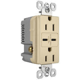 Ivory Radiant 15A Tamper Resistant Ultra Fast USB Type C/C Outlet by Legrand Radiant