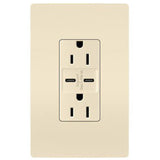 Light Almond Radiant 15A Tamper Resistant Ultra Fast USB Type C/C Outlet by Legrand Radiant