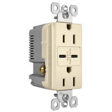 Light Almond Radiant 15A Tamper Resistant Ultra Fast USB Type C/C Outlet by Legrand Radiant