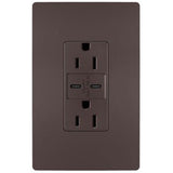 Dark Bronze Radiant 15A Tamper Resistant Ultra Fast USB Type C/C Outlet by Legrand Radiant