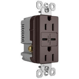 Dark Bronze Radiant 15A Tamper Resistant Ultra Fast USB Type C/C Outlet by Legrand Radiant