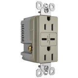 Nickel Radiant 15A Tamper Resistant Ultra Fast USB Type C/C Outlet by Legrand Radiant