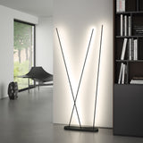 Reeds LED Floor Lamp By Kuzco, Finish: Black, Size: Triple