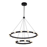 Rezz Chandelier By Kuzco, Size: Double, Finish: Black