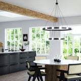 Rezz Chandelier By Kuzco, Size: Double, Finish: Black
