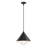 Remy Pendant by Alora Mood - Matte Black/Opal Glass