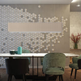 Righello Acoustic Linear Suspension By Modo Luce, Finish: Sand