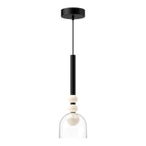 Rise Pendant Light By Kuzco - Black/Clear Tall