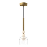 Rise Pendant Light By Kuzco - Brushed Gold/Clear Tall