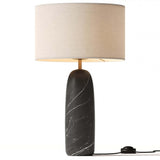 Matt Black Marble Shin Table Lamp by Aromas Del Campo