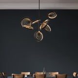 Bronze Gilt/Gold Leaf Lariat Pendant in Restaurant