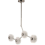8 Light Polished Nickel Peony Chandelier by Studio M