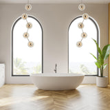 Polished Nickel Peony 10 Light Pendant in Bathroom