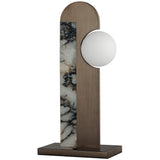 Brushed Gunmetal-Striae Arya New Age Table Lamp by Studio M