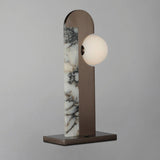Brushed Gunmetal-Striae Arya New Age Table Lamp by Studio M
