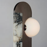 Brushed Gunmetal-Striae Arya New Age Table Lamp by Studio M