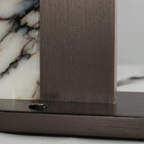 Brushed Gunmetal-Striae Arya New Age Table Lamp by Studio M