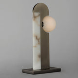 Brushed Bronze-Spanish Alabaster New Age Table Lamp by Studio M