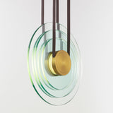 Natural Aged Brass Stratum LED Pendant by Studio M