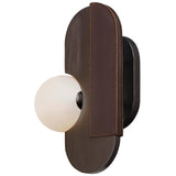 Brushed Bronze Side Light Stitched Wall Lamp by Studio M