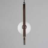 Brushed Bronze Side Light Stitched Pendant Light by Studio M