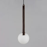 Brushed Bronze Down Light Stitched Pendant Light by Studio M