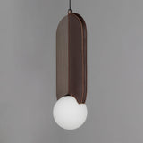 Brushed Bronze Down Light Stitched Pendant Light by Studio M