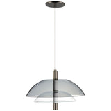 Black Chrome-Smoke-Clear Arya Pendant Light by Studio M