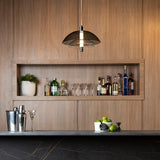 Black Chrome-Smoke-Clear Arya Pendant Light in Bar