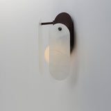 Brushed Bronze-Spanish Alabaster Megalith Stone Wall Sconce by Studio M