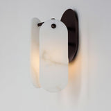 Brushed Bronze-White Onyx Megalith Stone Wall Sconce by Studio M