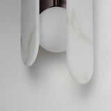 Brushed Bronze-White Onyx Megalith Stone Wall Sconce by Studio M