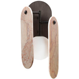 Brushed Bronze-Rose Jade Megalith Stone Wall Sconce by Studio M
