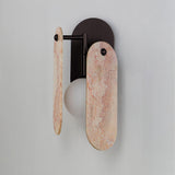Brushed Bronze-Rose Jade Megalith Stone Wall Sconce by Studio M