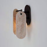 Brushed Bronze-Rose Jade Megalith Stone Wall Sconce by Studio M