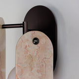 Brushed Bronze-Rose Jade Megalith Stone Wall Sconce by Studio M