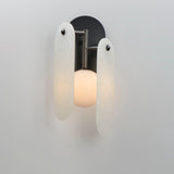 Gunmetal-Spanish Alabaster Megalith Stone Wall Sconce by Studio M
