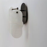 Gunmetal-Spanish Alabaster Megalith Stone Wall Sconce by Studio M