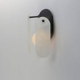 Gunmetal-Spanish Alabaster Megalith Stone Wall Sconce by Studio M