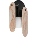 Gunmetal-Rose Jade Megalith Stone Wall Sconce by Studio M