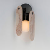Gunmetal-Rose Jade Megalith Stone Wall Sconce by Studio M