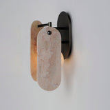 Gunmetal-Rose Jade Megalith Stone Wall Sconce by Studio M