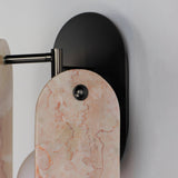 Gunmetal-Rose Jade Megalith Stone Wall Sconce by Studio M