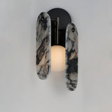 Gunmetal-Striae Arya Megalith Stone Wall Sconce by Studio M